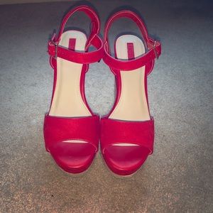 Forever 21 Red Wedges- size 7.5 (never been worn)